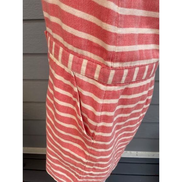 J. Crew‎ Size 4 Dress Peaches & Cream Short Sleeve Half Button Front 100% Cotton - Picture 5 of 6